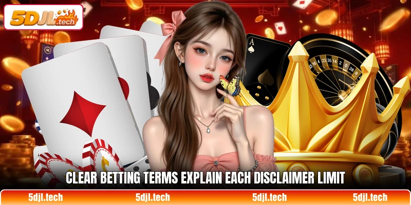 Clear betting terms explain each disclaimer limit