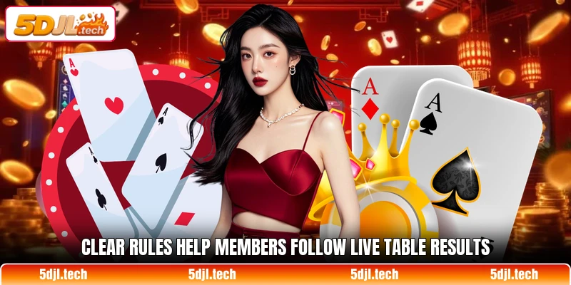 Clear rules help members follow live table results