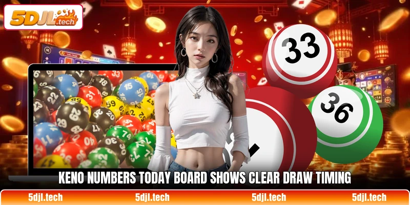 Keno Numbers Today board shows clear draw timing