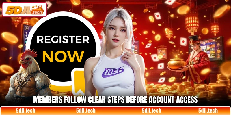 Members follow clear steps before account access