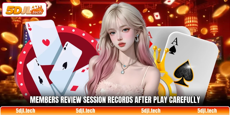 Members review session records after play carefully