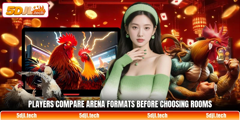 Players compare arena formats before choosing rooms