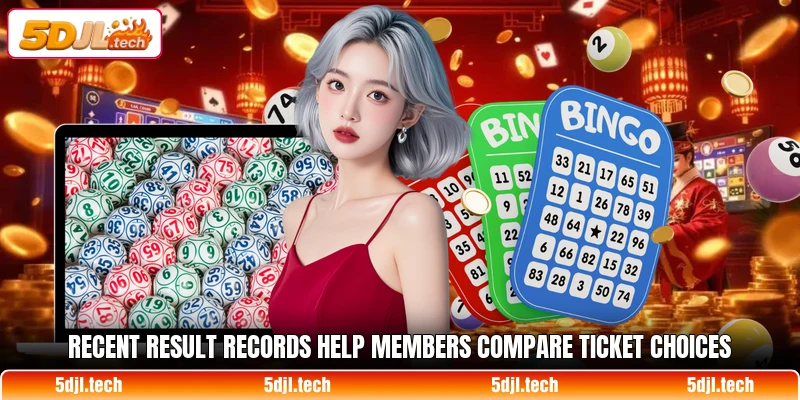 Recent result records help members compare ticket choices